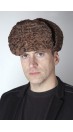 Brown karakul lamb fur hat – Russian Style